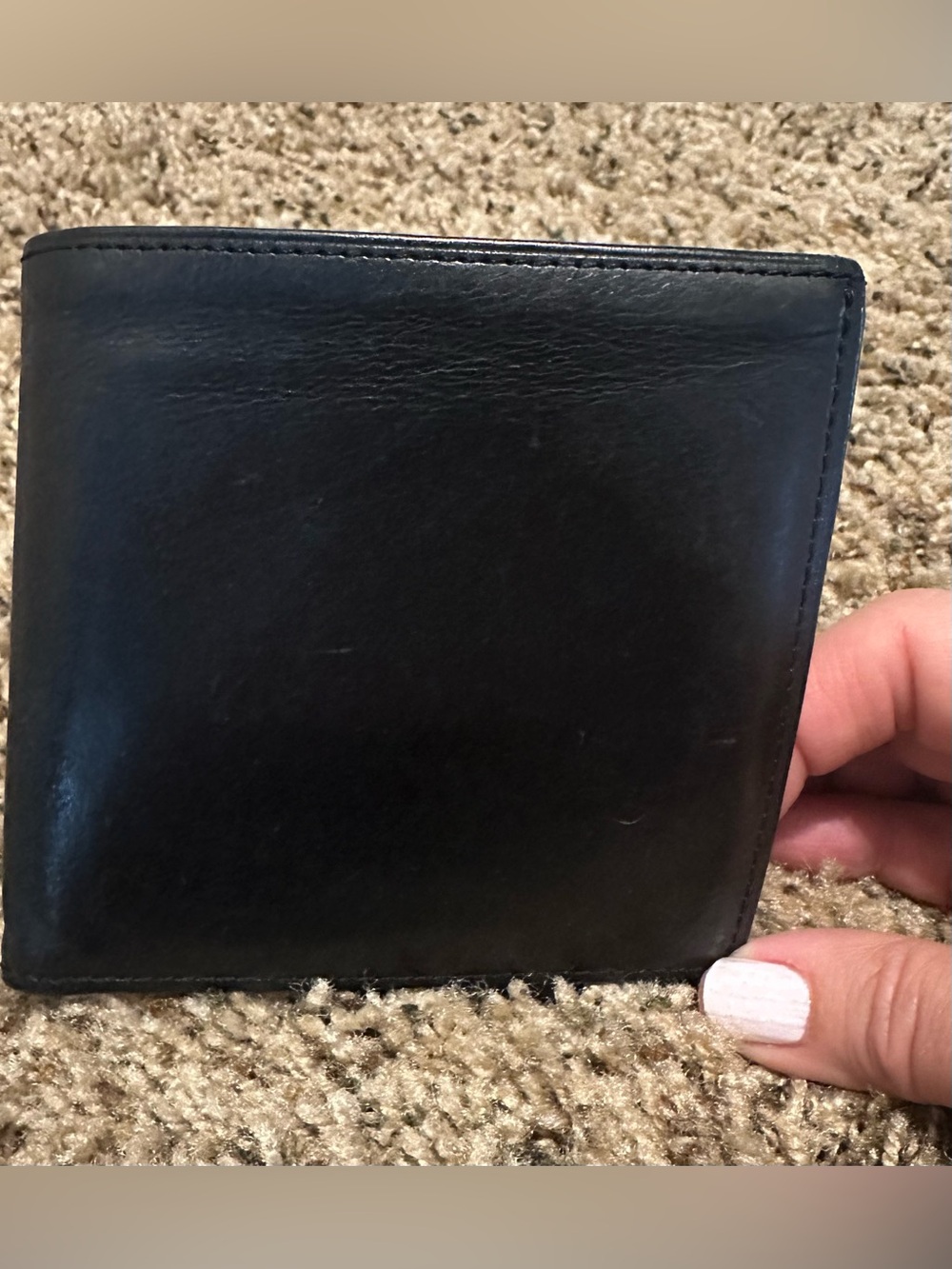 Coach Men’s Billfold Black Leather Wallet EUC
